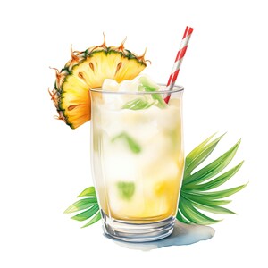 20 cocktail cliparts, aquarel handtekening drankmenu, daiquiri png inbegrepen, maak unieke barmenucadeaus met deze clip art-bundel