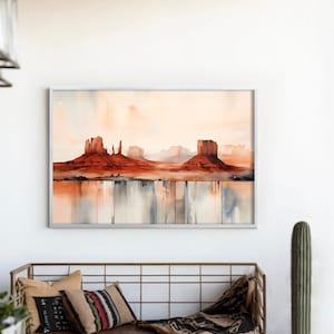 Natural Utah Desert Landscape Original Watercolor Painting Print Wall Art, Southwest Wall Decor, Southwestern Design, Watercolor Landscape