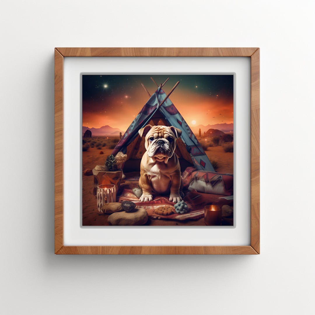 American Bulldog Wall Art, Bulldog Print, Dog Decor, Dog Prints, Sign