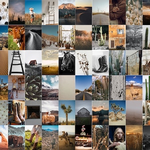 80+ Western Collage Kunstdrucke - Boho Wüste Galerie Wandkunst, Western Home Decor Fotos, Cowboy Ästhetische Fotografie, druckbares Poster 4x6