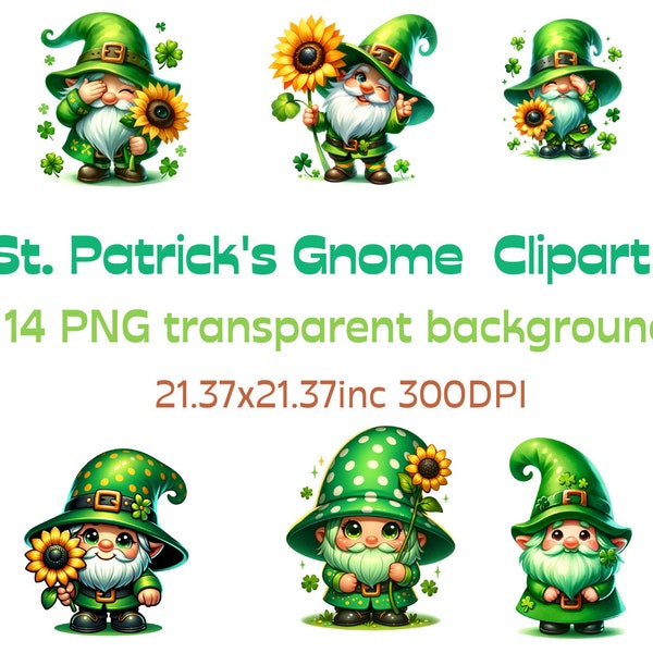 St. Patrick's Gnome  Clipart, Sublimation Design,St. Patrick's Day Png,Patricks Day gnome,Patricks Gnomes,Digital Download