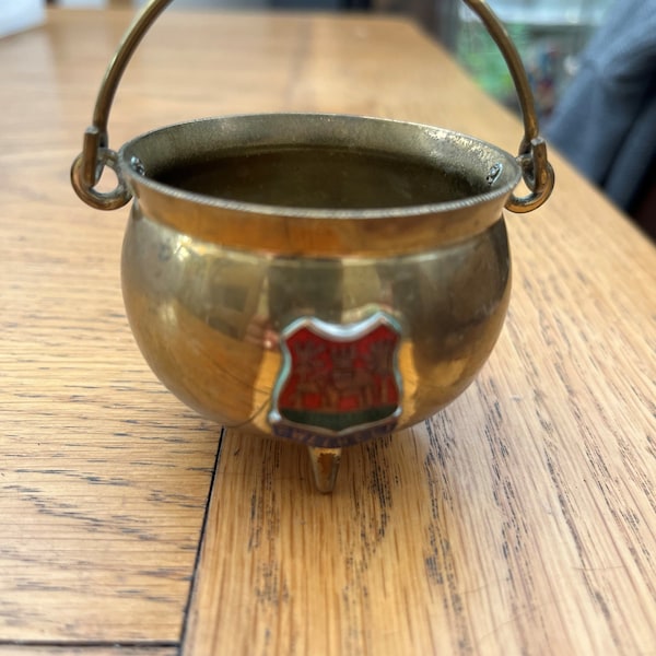 Vintage Brass Cauldron- Alter Bowl-Incense Burner