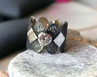 "Archimede" Black & White ring