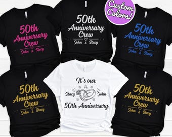 Personalized 50th Anniversary Shirt, 50th Anniversary Gift, 50th Wedding Anniversary Shirt, 50th Anniversary Crew Shirts, Custom T- Shirts