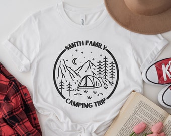 Personalized 2025 Family Camping Trip Shirt Matching Travel Camping Tshirt for Family Family Camp Trip Tee Custom Name Family Camp Shirts