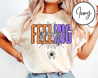 Comfort Colors® Feeling Spooky Shirt, Halloween Shirt, Womens Halloween Shirt, Cute Fall Shirt, Gift for Halloween, Feeling Spooky TShirt