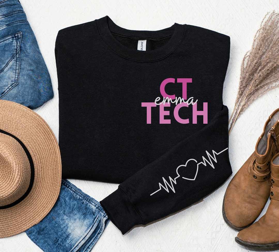 Personalized CT Tech Sweatshirt, Custom CT Technologist Hoodie, CT Tech ...
