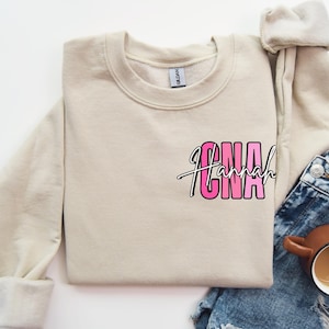 Personalized CNA Nurse Sweatshirt, Custom CNA Nurse Shirt, CNA Nurse Gift, Nurse Appreciation Gift, Certified Nursing Assistant Pullover