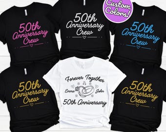 Personalized 50th Anniversary Shirt, 50th Anniversary Gift, 50th Wedding Anniversary Shirt, 50th Anniversary Crew Shirts, Custom T- Shirts