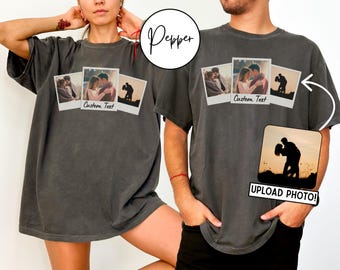 Personalized Couple Shirt, Custom Photo Engagement Comfort Colors Shirt, Vintage Couple Picture Shirt, Wedding Anniversary Gift, Couple Gift