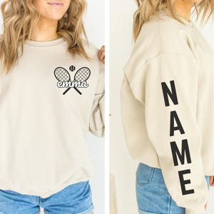 Custom Name Tennis Sweatshirt Custom Tennis Shirt Tennis Shirt Tennis Gifts Tennis Gift for Women Tennis Gift for Team Tennis Mom Sweatshirt