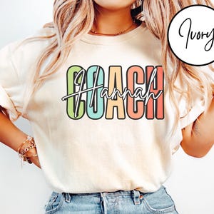 Comfort Colors® Personalized Coach Shirt, Custom Coach Gift, Cheer Coach Shirt, Coach Name Shirt, Coach Game Day Shirt, Team Gift, Coaches