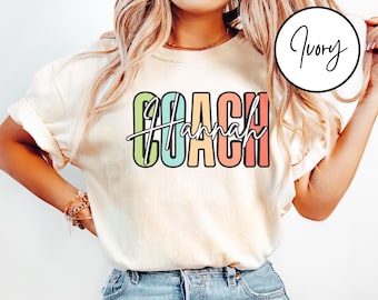 Comfort Colors® Personalized Coach Shirt, Custom Coach Gift, Cheer Coach Shirt, Coach Name Shirt, Coach Game Day Shirt, Team Gift, Coaches