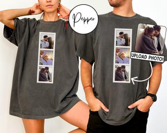 Personalized Couple Shirt, Custom Photo Engagement Comfort Colors Shirt, Vintage Couple Picture Shirt, Wedding Anniversary Gift, Couple Gift