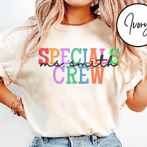 Comfort Colors® Specials Crew Teacher Shirts, Matching Elective Teacher Shirts, Custom Teacher Shirt, Personalized School Tee, Staff Gifts