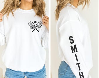 Custom Name Tennis Sweatshirt Custom Tennis Shirt Tennis Shirt Tennis Gifts Tennis Gift for Women Tennis Gift for Team Tennis Mom Sweatshirt
