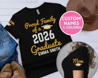 Personalized Proud Graduate 2026 Family Matching Shirt, Custom Graduation Family Shirts, Custom Graduation Family Matching 2026 Shirt