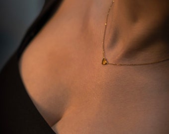 Herz Halskette Kette aus Edelstahl - 38 bis 43 cm - Gold Silber Roségold - Valentinstag