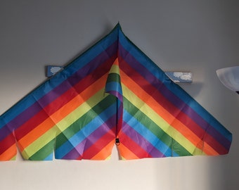 Cerf-volant Delta arc-en-ciel de Morgan Kites. Offrez un arc-en-ciel avec ce cerf-volant facile de haute qualité. Une activité de plein air amusante pour toute la famille.