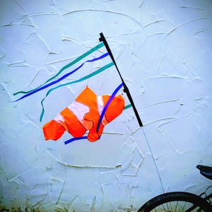 The Mighty Cycle Fish. Bike Visibility Flags. Handmade in GB.