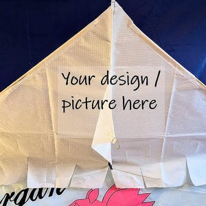 Custom design vlieger - Schitterende Morgan Kites Delta met jouw ontwerp/foto/logo. Geweldig cadeau voor buitenliefhebbers.