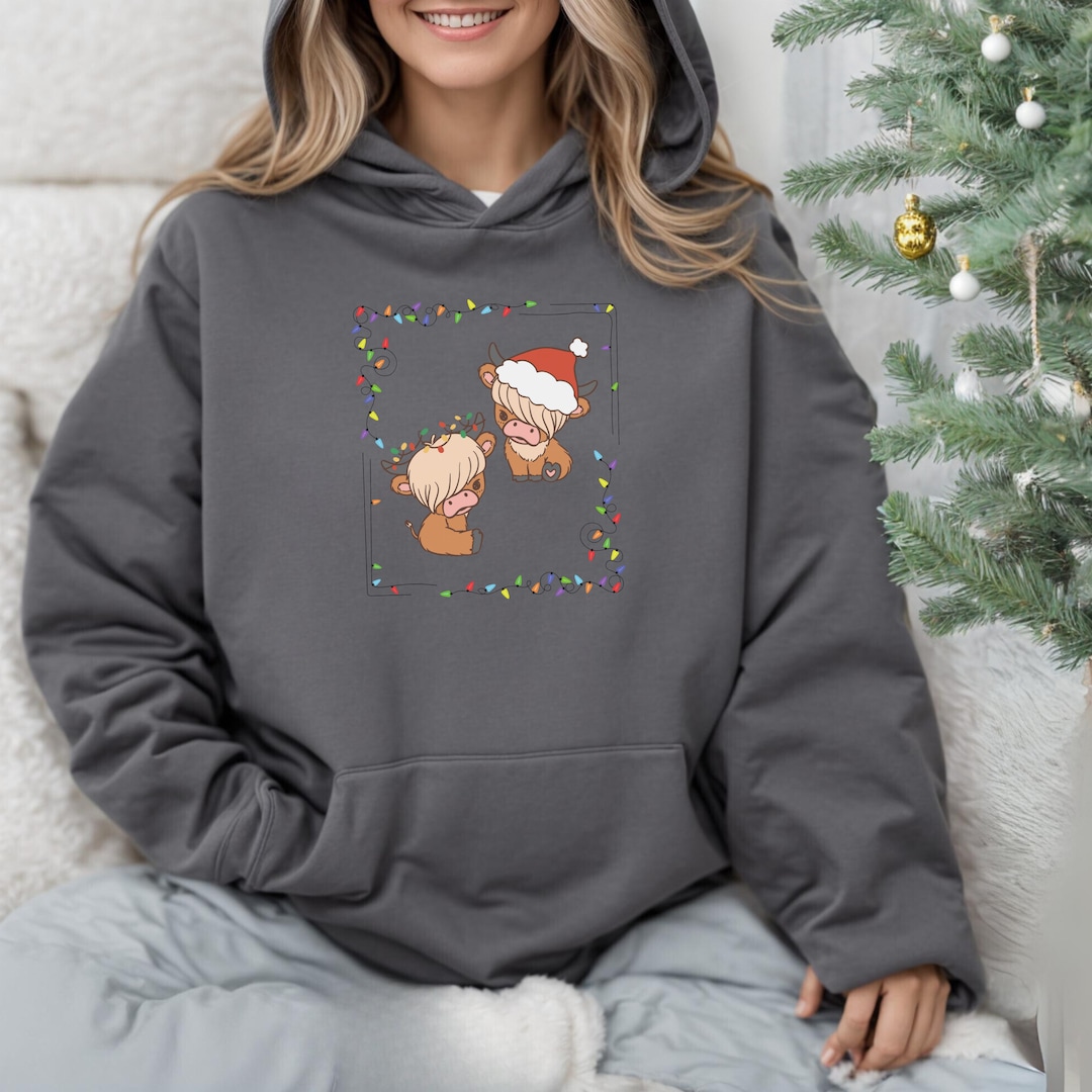 Highland Cow Christmas Sweater for Her Cozy Western Highland Etsy