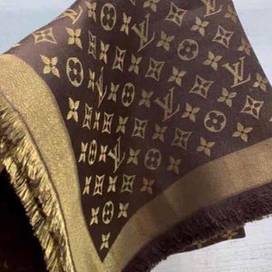 Louis Vuitton Macassar Brown Silk Shine Shawl Scarf Jacquard Yarn Weav –  High End Hobbies