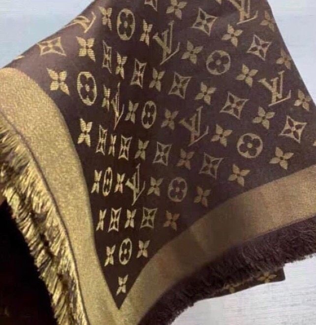 Louis Vuitton Large Lv Shawl Monogram Shine Scarf Silk / Wool 56 X 57