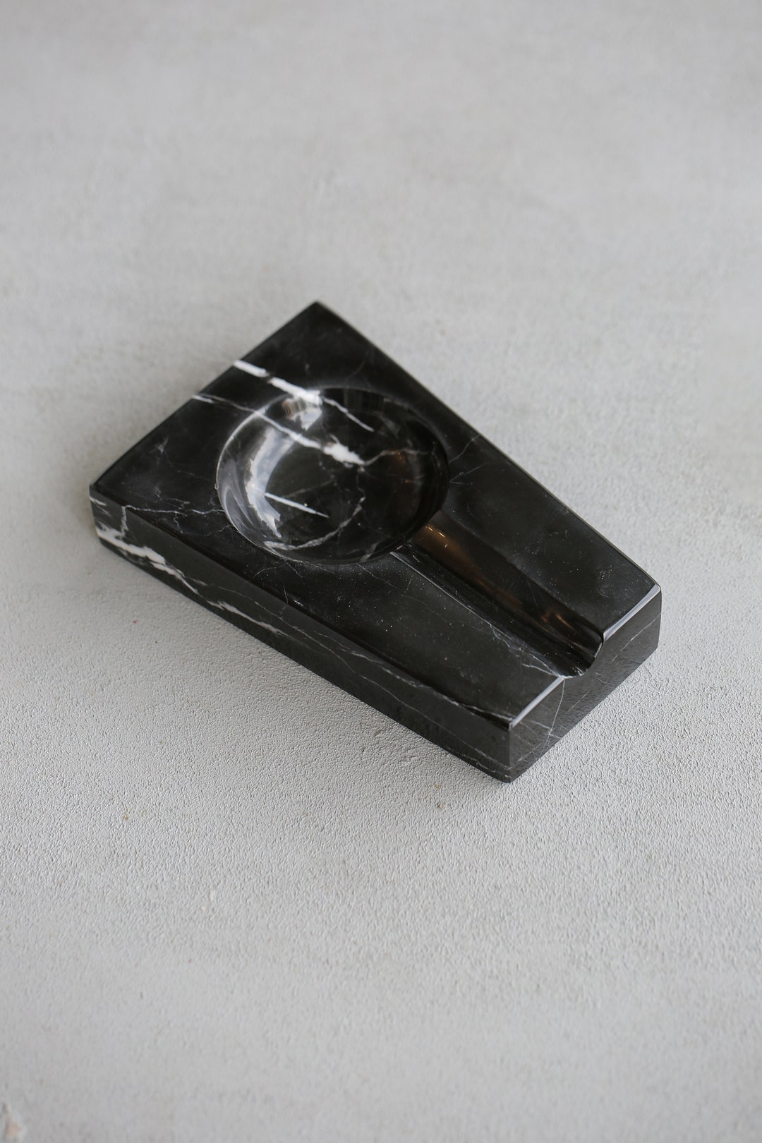 Black Marble Cigar Ashtray, Elegant Unique Cigar Ashtray, Office Cigar ...