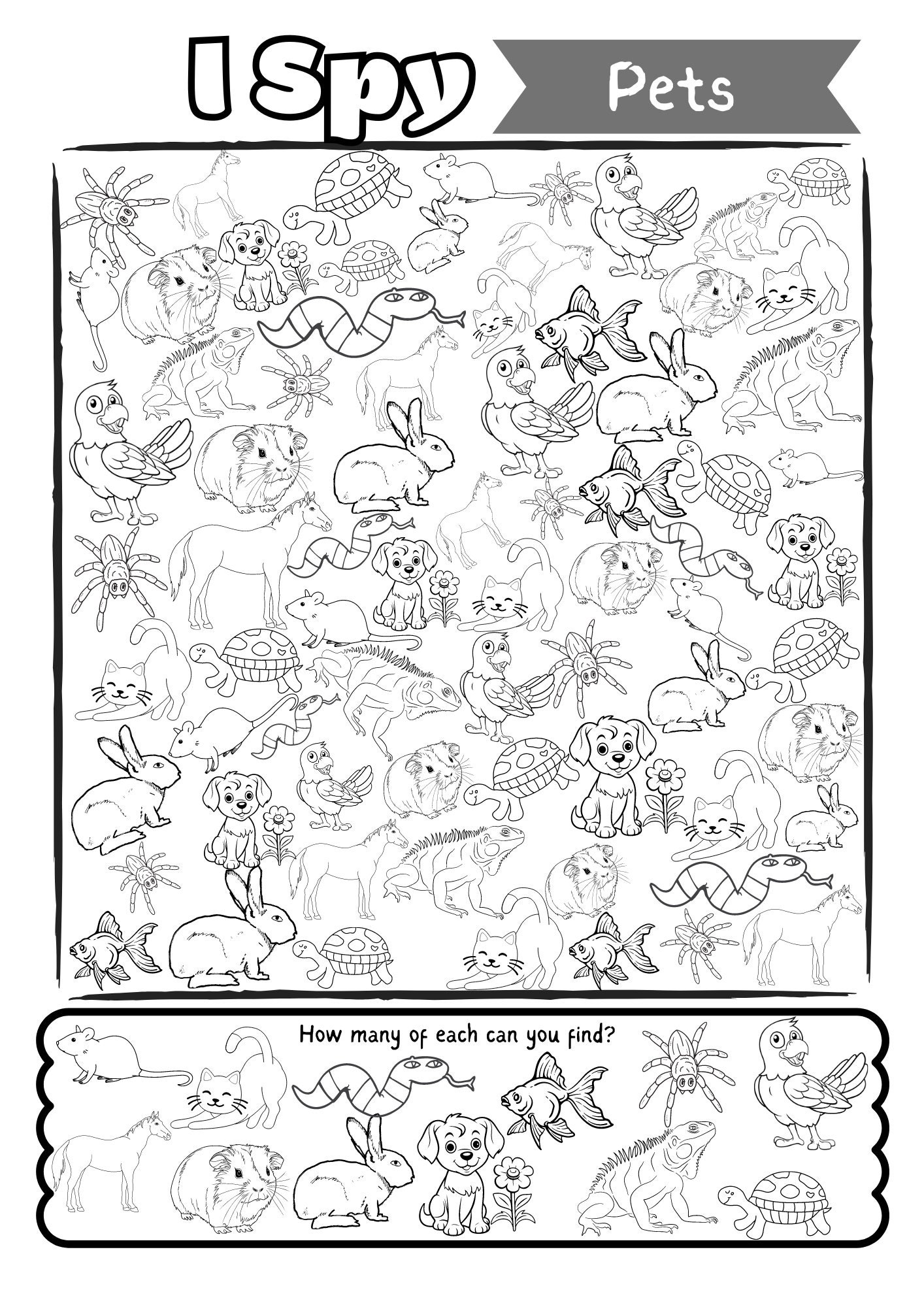 I Spy Activity Sheets Both Educational and Fun Etsy