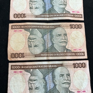 1980s Brazilian 1000 Cruzerios Note