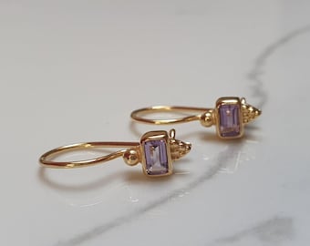 Ohrringe *amethyst* | Ps. 91, 11 | 925 Silber vergoldet | handgefertigt