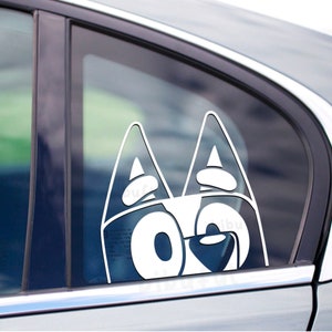 Blue Dog Peeker Decal