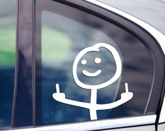 Middle Finger Stickman Peeker Decal