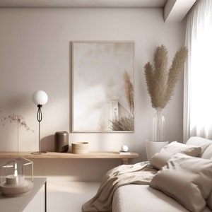 Pampas Grass Print Beige Wall Art Boho Wall Decal Above Bed Art Earth Tone Art Wall Decor Nordic Prints Earth Tones Art Bar Cart Art