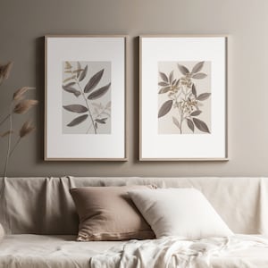 Botanical Wall Art Gallery Wall Canvas Wall Art Modern Line Drawing Gallery Wall Art Set Plant Art Fine Line Art Rustic Wall Decor