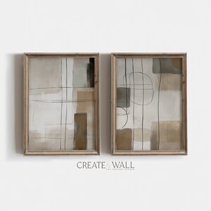 One Line Art Earth Tones Wall Art Set of Two Digital Download Nordic Prints Earth Tone Art Art Deco Japandi Abstract Line Art