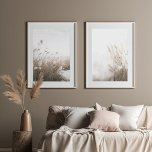Pampas Grass Print Earth Tones Wall Art Wall Art Gallery Set Large Boho Wall Art Textured Wall Art Earth Tone Art Large Wall Art Set