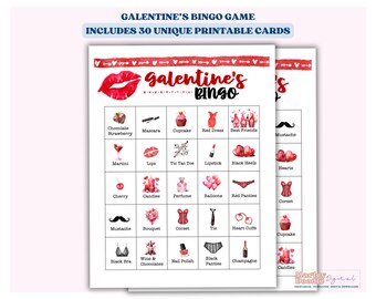 Galentine's Bingo Game: 30 Einzigartige Druckkarten für Mädelsabend