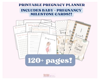 Boho Pregnancy Planner: Milestone Cards & Checklists (Digital Download)