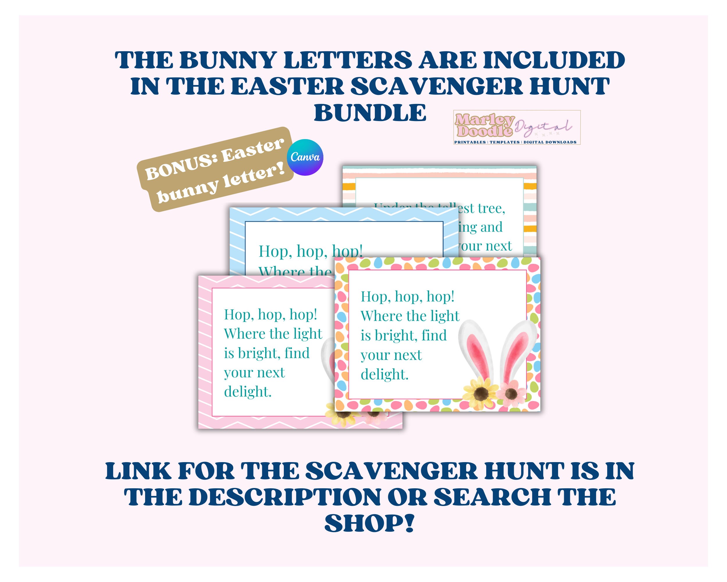 Editable Easter Bunny Letter Template: Lined Note (canva) - Etsy