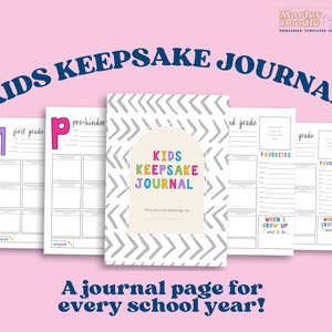 Kids Keepsake Journal, Printable School Memory Book