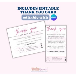 Editable cake business thank you cards.