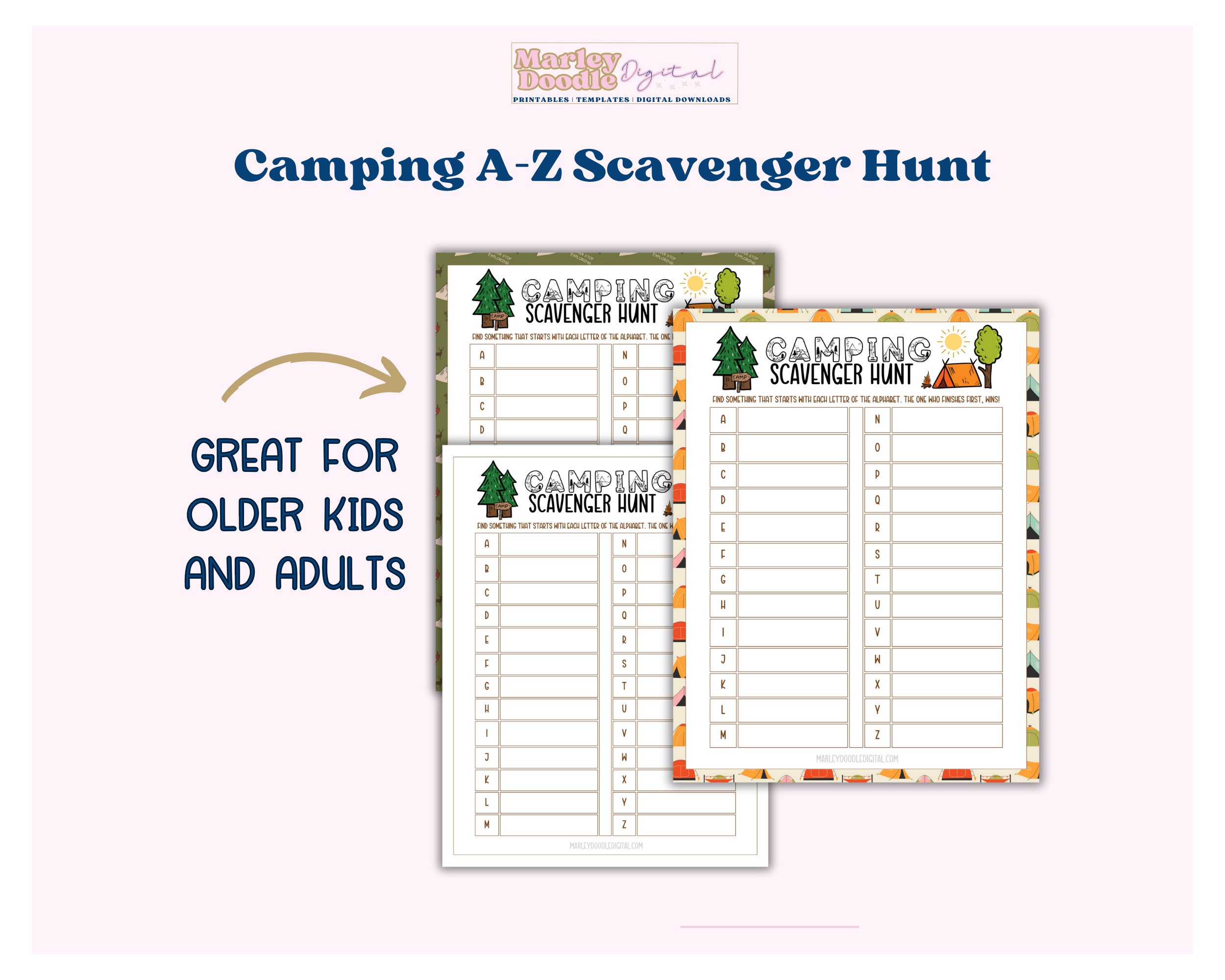 Printable Camping Scavenger Hunts for Kids, Campground Scavenger Hunt ...