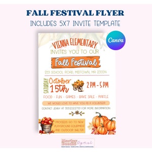 Editable Canva Fall Festival Flyer & Invitation Template (Digital Download)