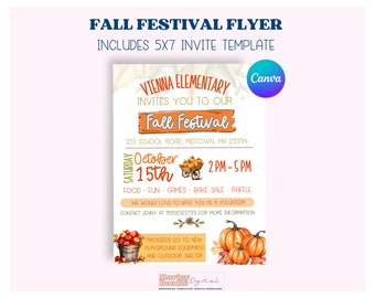 Editable Canva Fall Festival Flyer & Invitation Template (Digital Download)