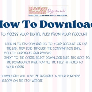 Instructions for how to download files from your Etsy account.