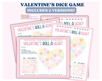 Valentine's Dice Game: Roll a Heart Candy Game (Printable)