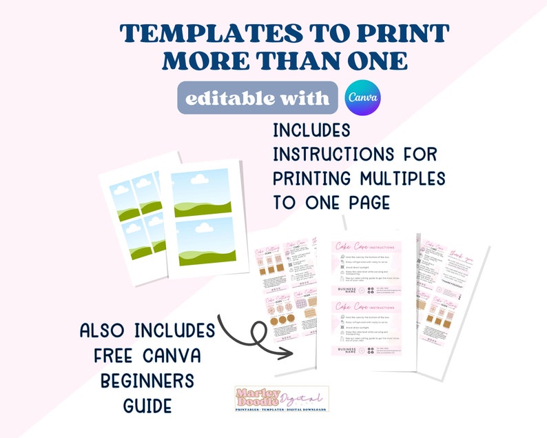 Cake care instructions templates.