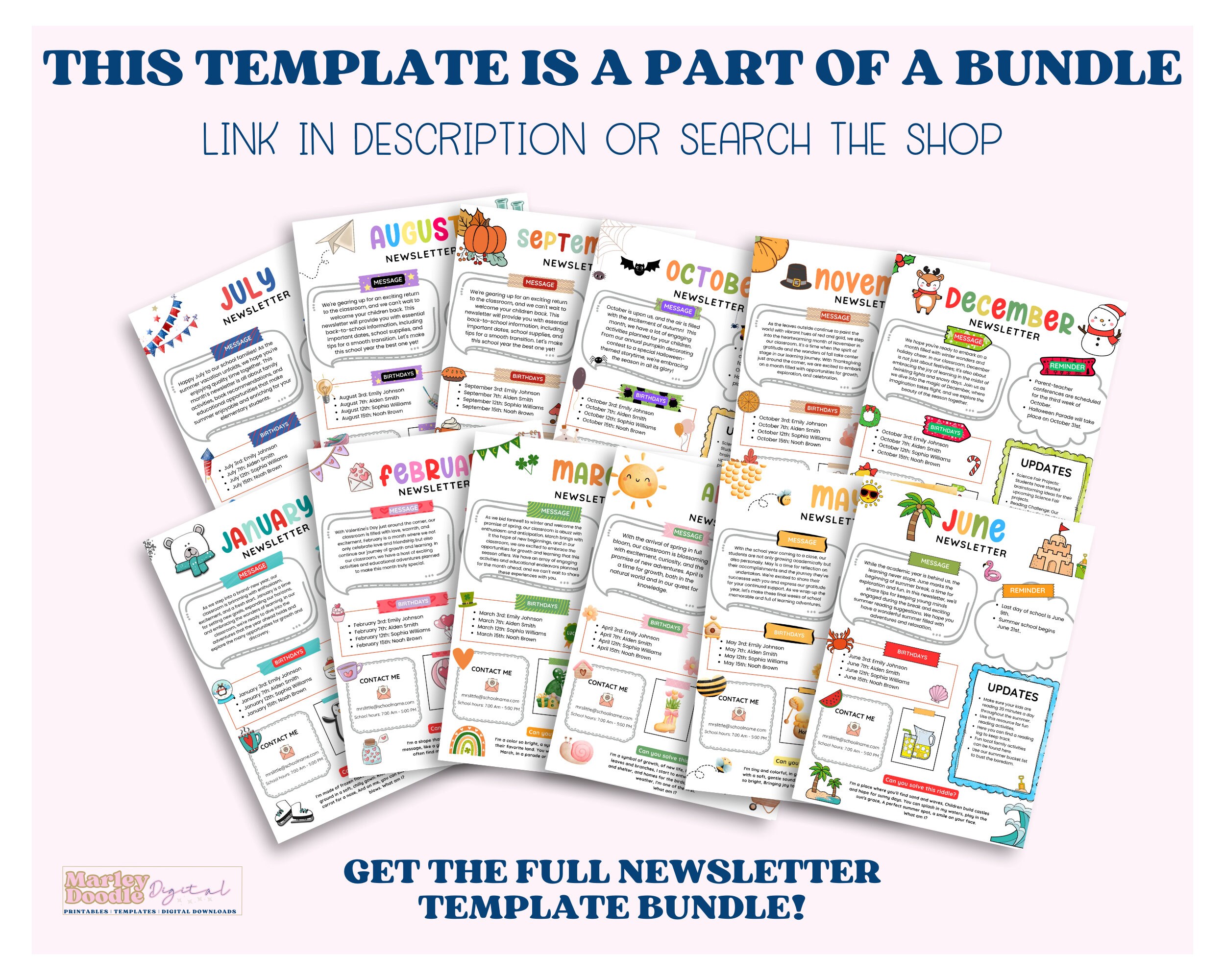 January Newsletter Template, Winter Newsletter, Teacher Template, PTO January Newsletter Template, Winter Newsletter, Teacher Template, PTO